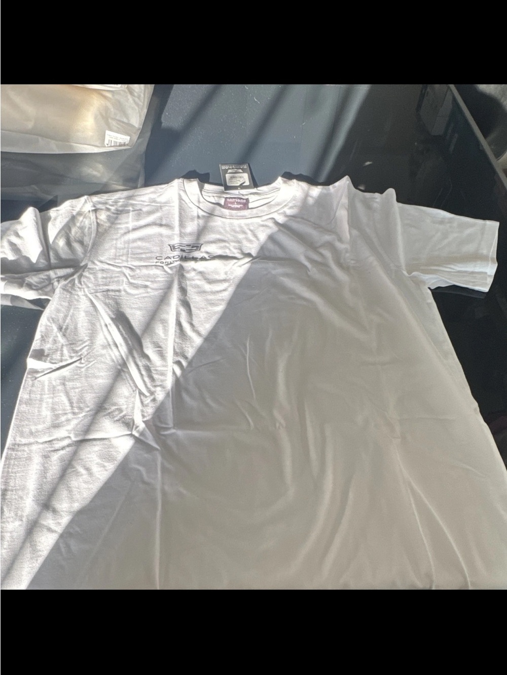 Cadillac Formula 1 Team Logo Tee — White with Black Print